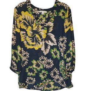 Banana Republic Semi-Sheer Floral Top Size Small